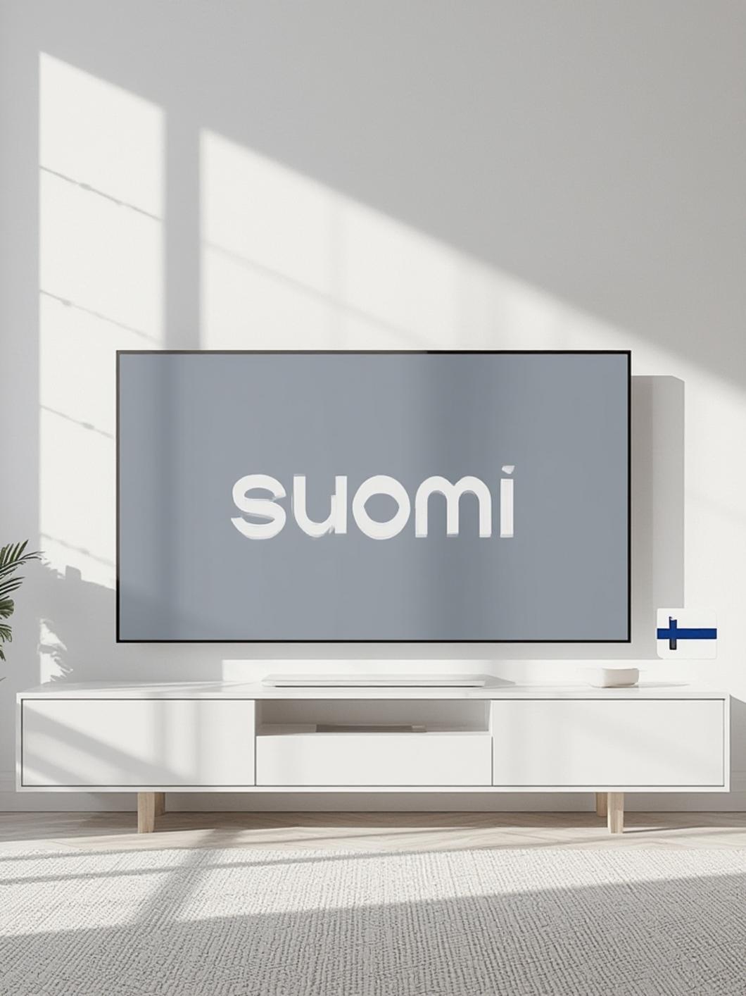 IPTV Suomi: Täysin uusi tapa katsoa televisiota Kuva IPTV:n käyttöliittymästä, taustalla Suomen lippu